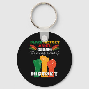 Black History Month African Fist American Proud Pr Key Ring