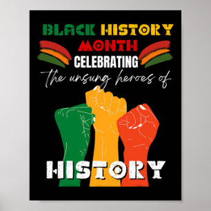 Black History Month African Fist American Proud Pr Poster