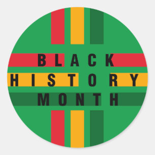 Black History Month African Flag Colours Classic Round Sticker