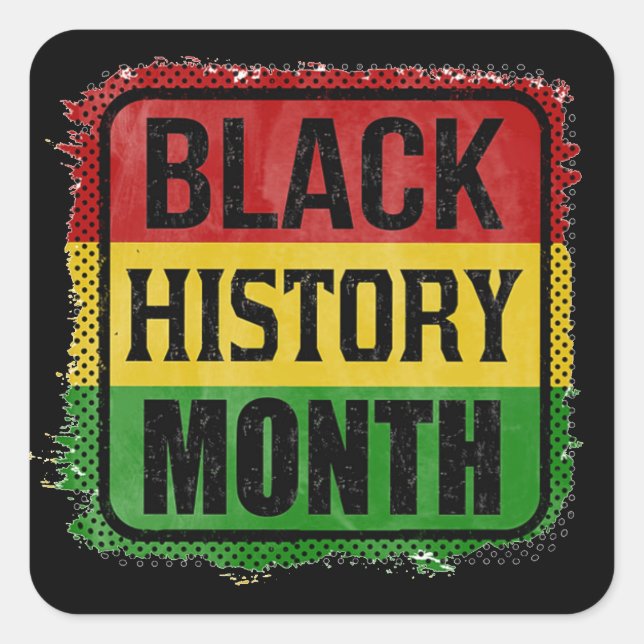 Black History Month African Flag Colours Square Sticker (Front)