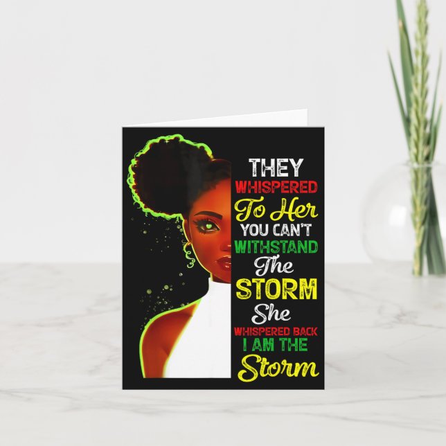 Black History Month African Girl Woman Afro I Am T Card (Front)