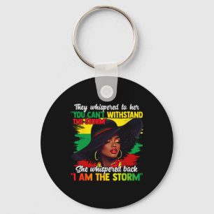 Black History Month African Girl Woman Afro I Am T Key Ring