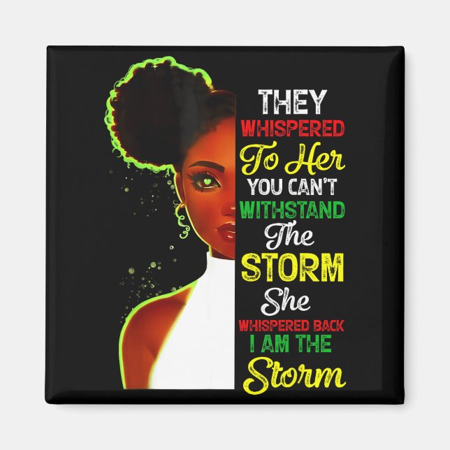 Black History Month African Girl Woman Afro I Am T Magnet (Front)