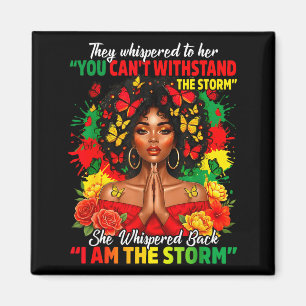 Black History Month African Girl Woman Afro I Am T Magnet