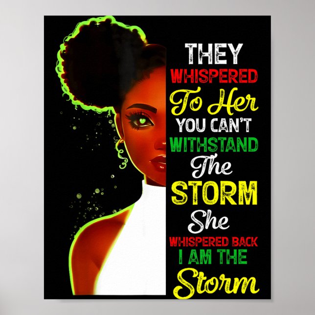 Black History Month African Girl Woman Afro I Am T Poster (Front)