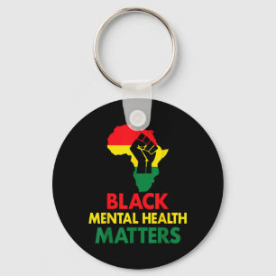 Black History Month African Map Black Mental Key Ring