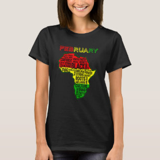 Black History Month African Map Colours T-Shirt