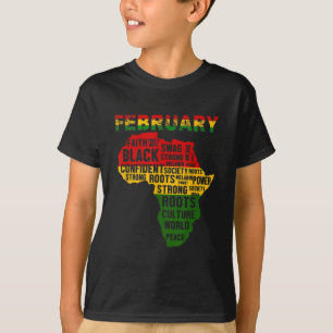 Black History Month African Map Colours T-Shirt