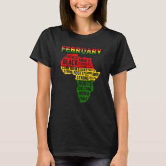 Black History Month African Map Colours T-Shirt