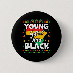 Black History Month African Maps Young Gifted And 6 Cm Round Badge