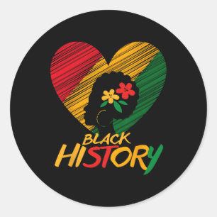 Black History Month African Pride American Women A Classic Round Sticker