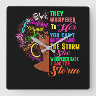 Black History Month African Square Wall Clock