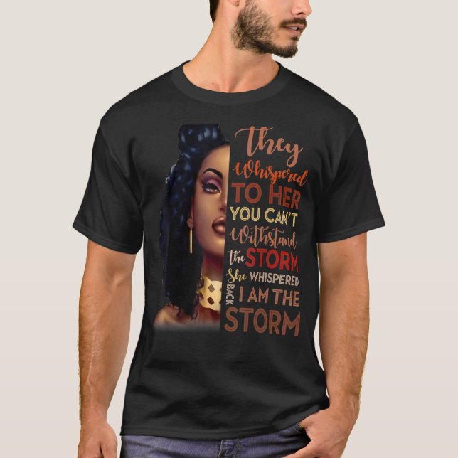 Black History Month  African Woman Afro I Am The S T-Shirt (Front)
