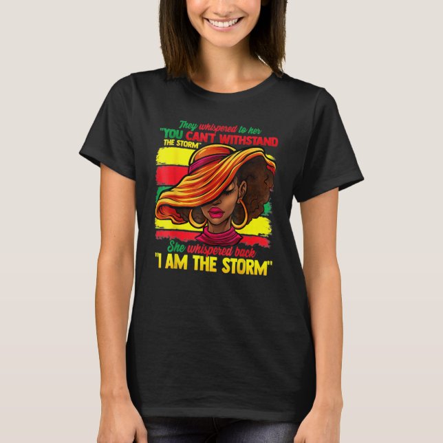 Black History Month  African Woman Afro I Am The S T-Shirt (Front)