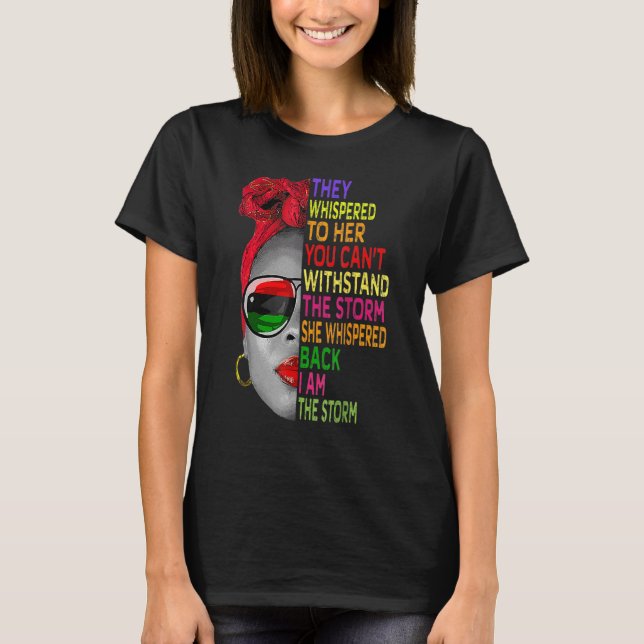 Black History Month  African Woman Afro I Am The S T-Shirt (Front)