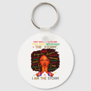 Black History Month African Woman Afro I Am The St Key Ring