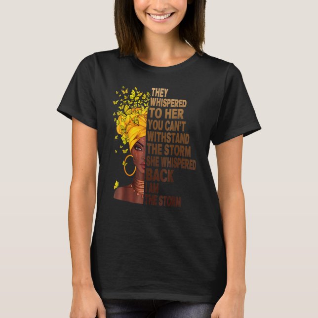 Black History Month African Woman Afro I Am The St T-Shirt (Front)