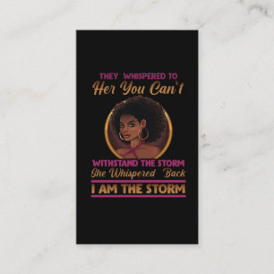 Black History Month African Woman Afro Strong Business Card