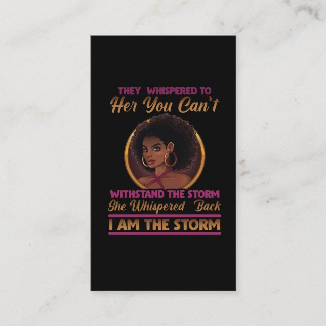 Black History Month African Woman Afro Strong Business Card (Front)