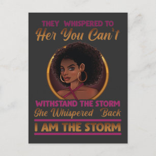 Black History Month African Woman Afro Strong Postcard