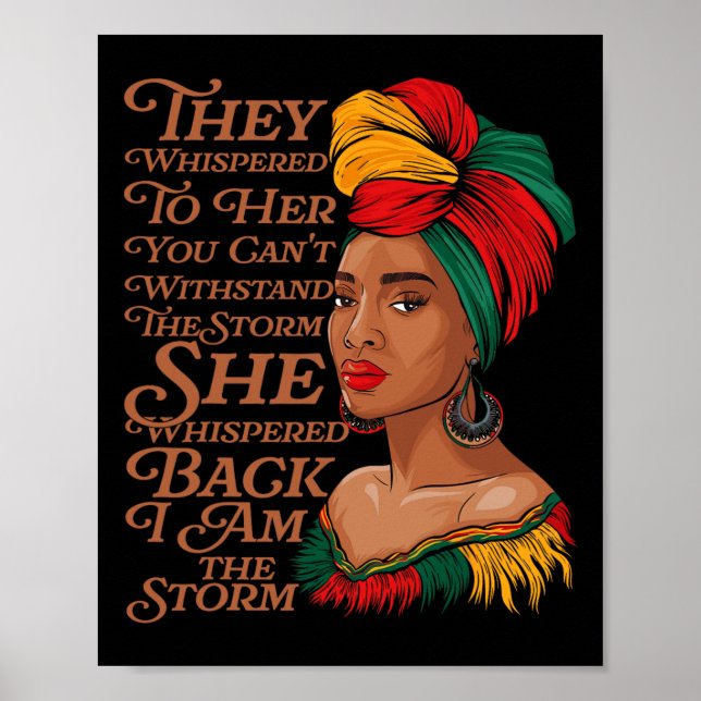 Black History Month African Woman Afro They Whispe Poster (Front)