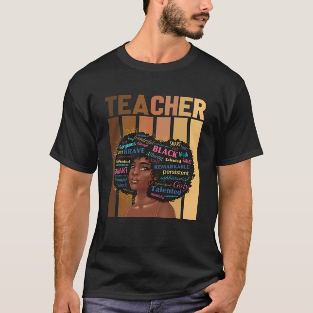 Black History Month African Woman  Teacher African T-Shirt (Front)
