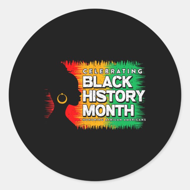 Black History Month Afro African American Juneteen Classic Round Sticker (Front)