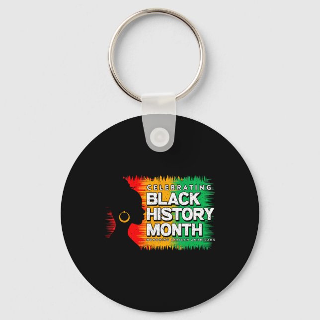 Black History Month Afro African American Juneteen Key Ring (Front)