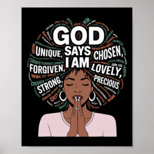 Black History Month Afro African American Melanin Poster