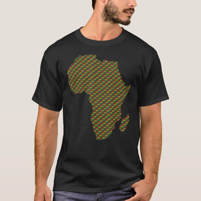 Black History Month Afro Americans Map Of Africa 1 T-Shirt (Front)