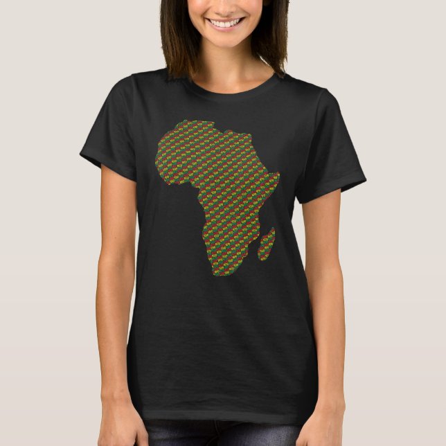 Black History Month Afro Americans Map Of Africa 1 T-Shirt (Front)