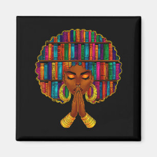 Black History Month Afro Book Illustration Magnet