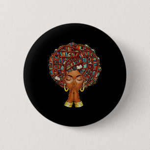 Black History Month Afro Book Lover Women Girls Li 6 Cm Round Badge