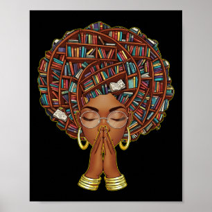 Black History Month Afro Book Lover Women Girls Li Poster