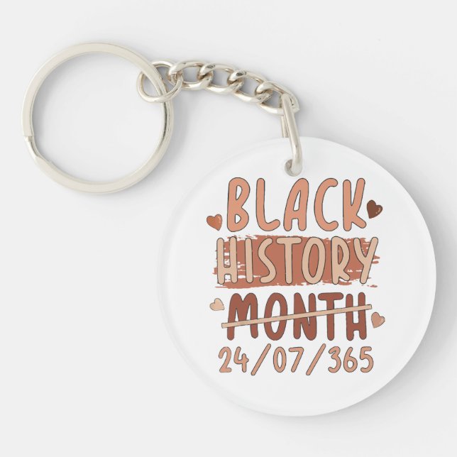 Black History Month Afro Melanin Black Women Afro  Key Ring (Front)