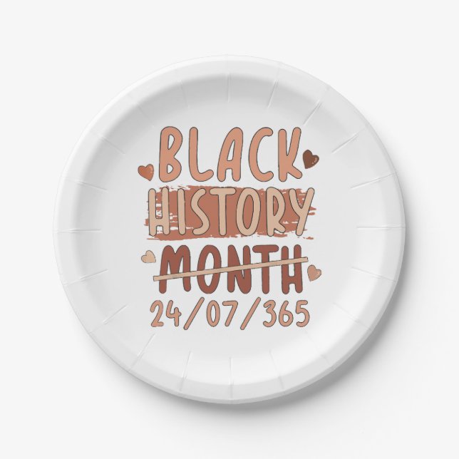 Black History Month Afro Melanin Black Women Afro  Paper Plate (Front)