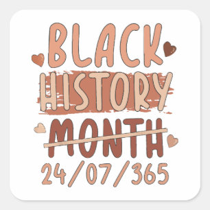 Black History Month Afro Melanin Black Women Afro Square Sticker