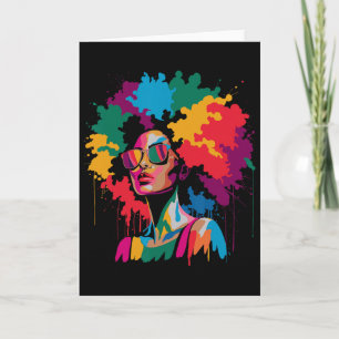 Black History Month Afro Melanin Dripping Black Wo Card
