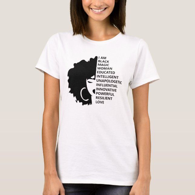 Black History Month Afro Woman African American T-Shirt (Front)