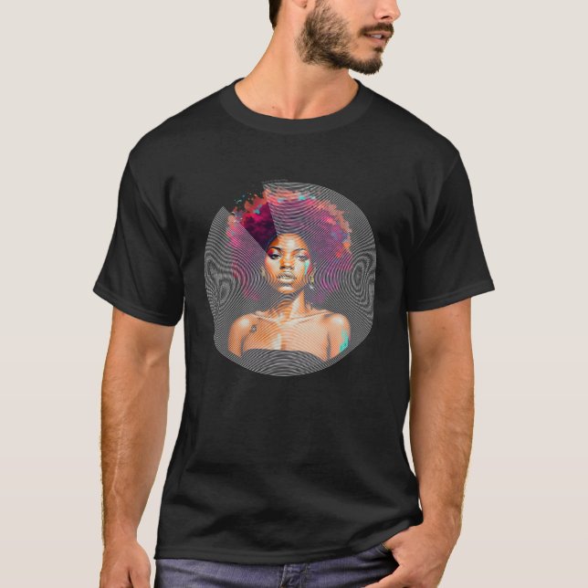 Black History Month Afro Woman Graphic T-Shirt (Front)