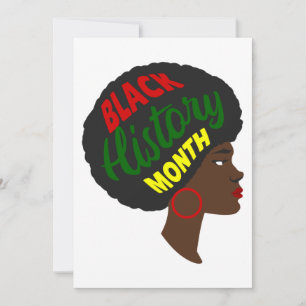 black history month afro woman invitation