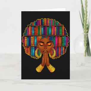 Black History Month Afro Women Book Lover Libraria Card