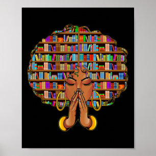 Black History Month Afro Women Girls Book Lover Li Poster