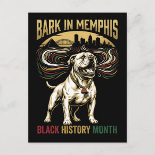 Black History Month American Bulldog Cultural Art Postcard