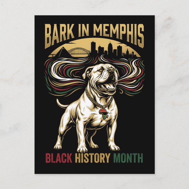 Black History Month American Bulldog Cultural Art Postcard (Front)