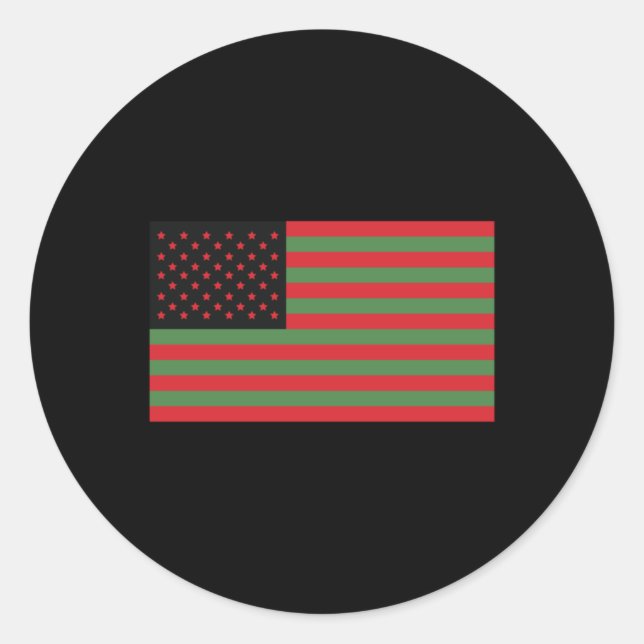 Black History Month American Flag Alternative 3 St Classic Round Sticker (Front)
