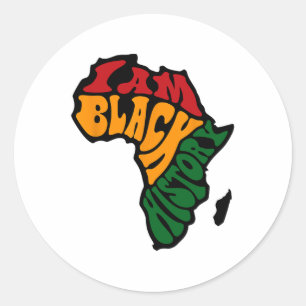 Black History Month Apparel Africa Map Kente Cloth Classic Round Sticker