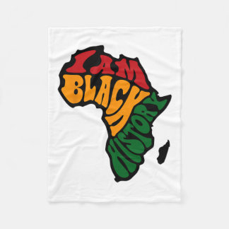 Black History Month Apparel Africa Map Kente Cloth Fleece Blanket