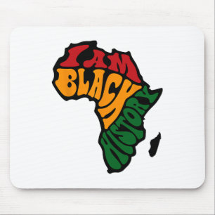 Black History Month Apparel Africa Map Kente Cloth Mouse Mat