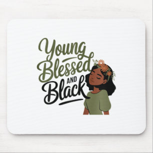 Black History Month Awareness Blessed Black Melani Mouse Mat